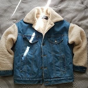 Jean and sherpa jacket